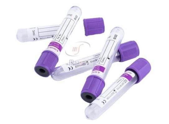 tubes de collection de prise de sang de 13x100mm, tubes de collection de sang de vide d'EDTA