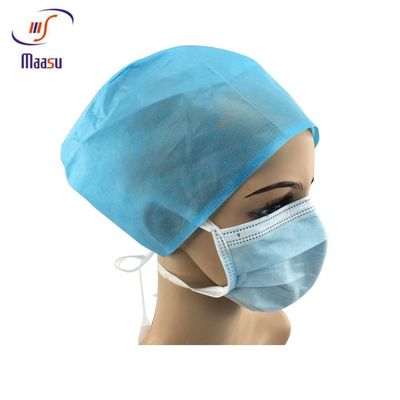 Docteur chirurgical jetable protecteur médical non tissé Cap With Tie de l'usage 20gsm