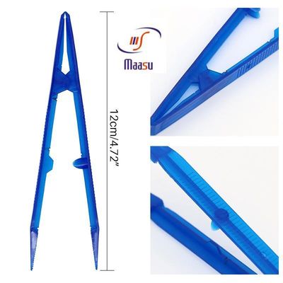 Outil périodontique jetable en plastique bleu des brucelles 15.5cm