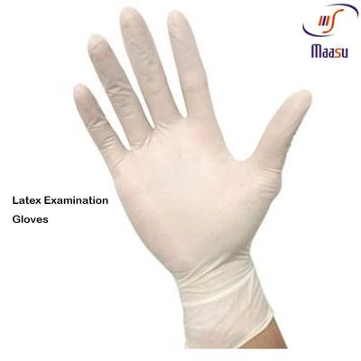 Gants chirurgicaux de latex libre de la poudre EN455, gants jetables de travail de latex